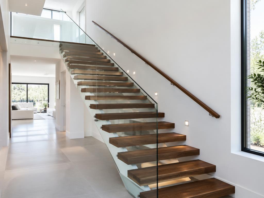 Closed stair to open glass